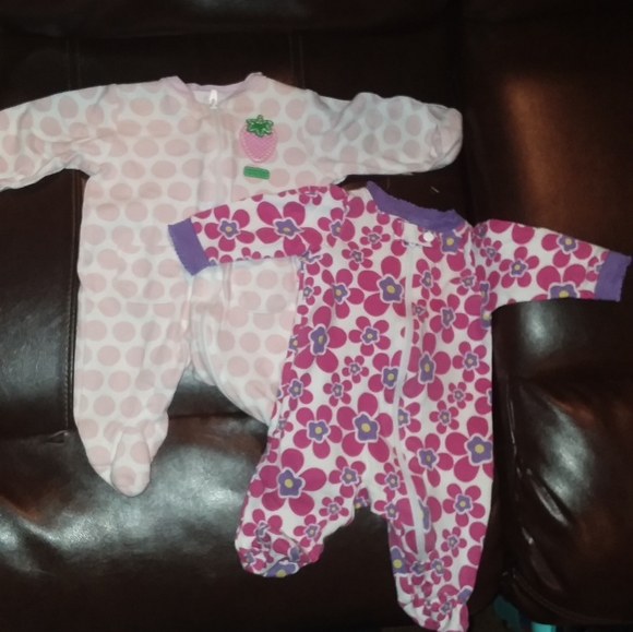 Two zip up footie PJ's - Picture 3 of 3